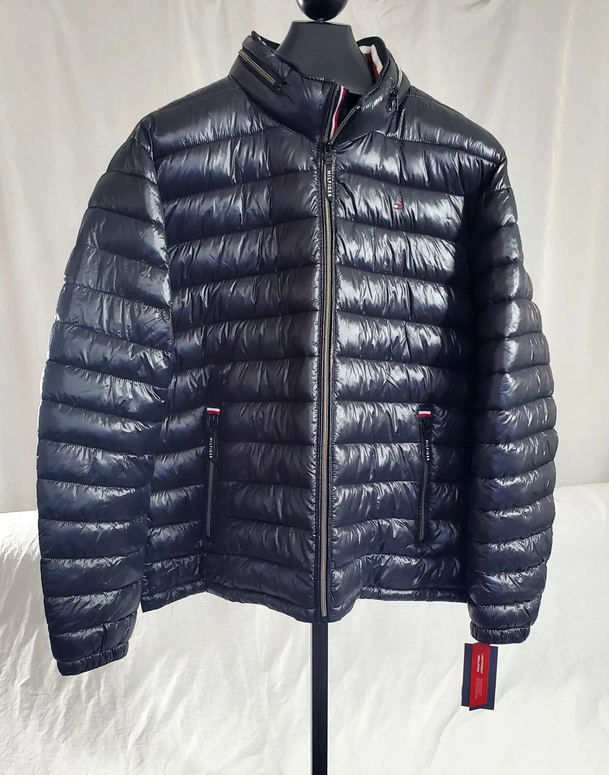 Tommy Hilfiger Blk Stowaway Hood Packable Puffer Jacket Size XXL
