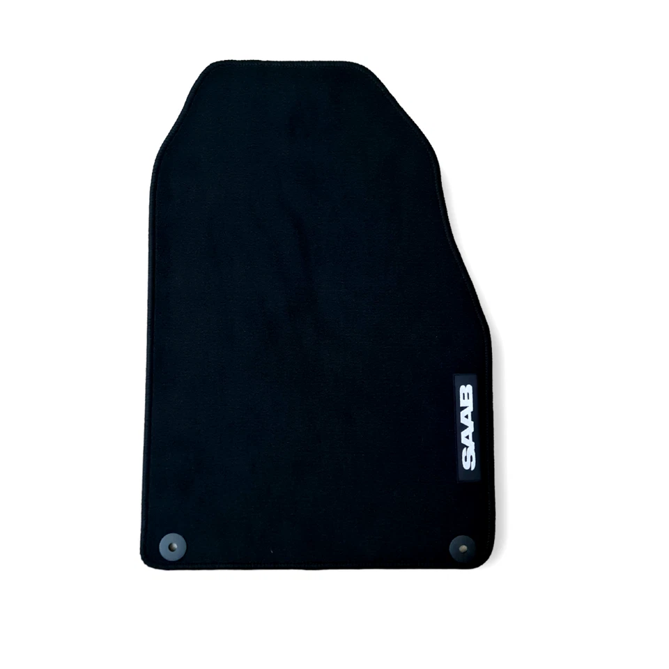 Alfombrillas delanteras de terciopelo para coche SAAB 9-3 impermeables forros de alfombras negras nuevas 2 un. Foto 4 de 4