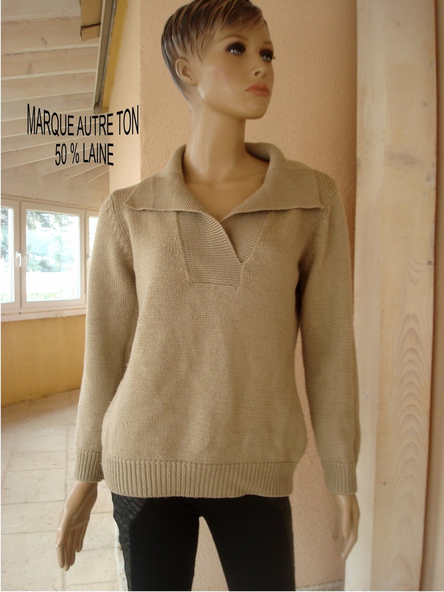 Pull H&M Jaune Moutarde à Torsades Taille T (38/40) - Neuf Sans Étiquettes - Acrylique