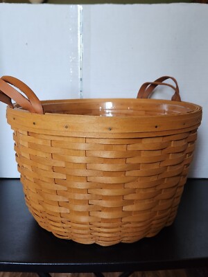 Longaberger Hostess Wildflower Basket Leather Handles Plastic