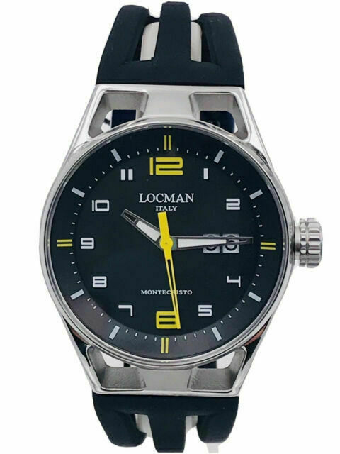 Locman Montecristo 41mm Cassa di Acciaio, Cinturino di Gomma Nero, Orologio  da Polso per Uomo (0546A01S-00BKYLSK) | Acquisti Online su eBay