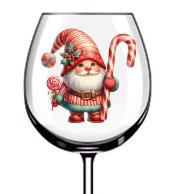 12x Weihnachten Zuckerstange Wichtel Vinyl Aufkleber Abziehbild Becher Weinglas Flasche Auto