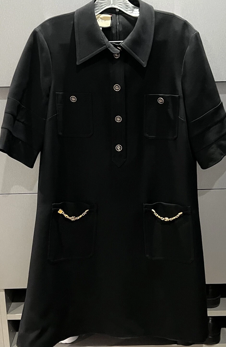 Robe col chic marine signature logo Gucci taille M L