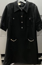 Gucci Logo Signature Navy Classy Collard Dress Size Medium Large