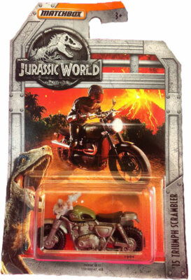 Matchbox JURASSIC PARK Jurassic World - 2015 Triumph Scrambler 1:64  