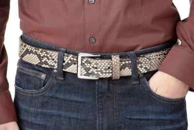 EXOTIC NATURAL PYTHON BELT TANNER MARK EXOTIC BELT Python Natural Luxury Belt – Rancho  main image 4