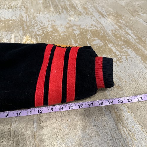 VTG 90s Chicago Blackhawks Wool Varsity Type Jacket M Official NHL Hockey Nutmeg - Picture 12 of 14