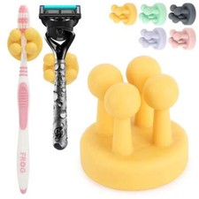 Silicone Toothbrush Holder Wall Mounted Hooks, Waterproof for Bathroom