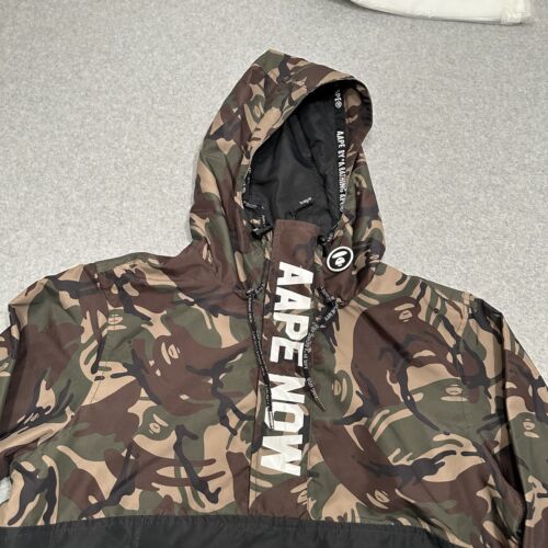 AAPE By BATHING APE Mens Green Anorak Parka Pullover Jacket Size S - Picture 4 of 18