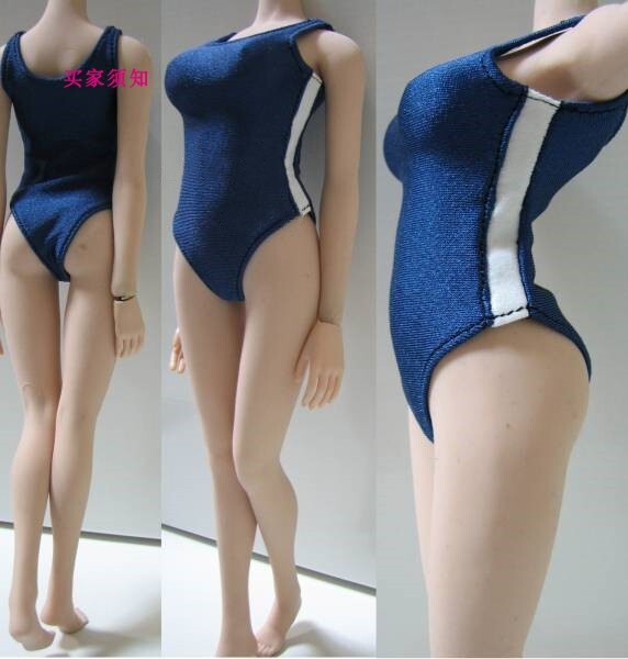 1/6 Scale Female Soldier One Piece Swimsuit Short Fits 12