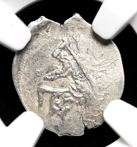 RUSSIA. Vasily Shuiskiy, 1606-1610. Silver Kopek, Rare, NGC AU55