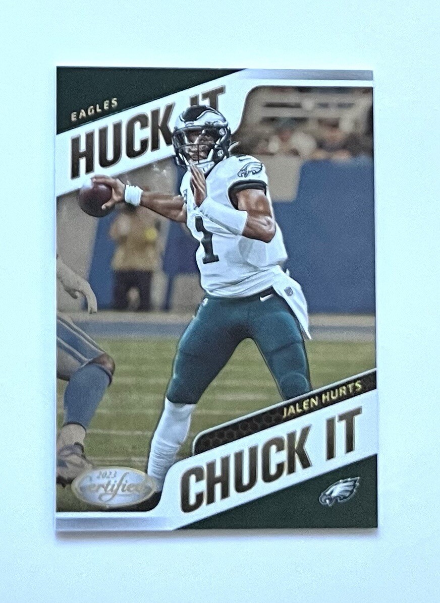 Jalen Hurts 2023 Panini Certified Huck It Chuck It #HK-1 CASE HIT Eagles SSP