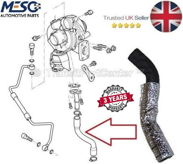 TURBOCHARGER OIL RETURN HOSE PIPE FITS FOR VOLVO C30 S40 S80 V50 1.6 D
