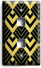 ART DECO RETRO STYLE GOLD PATTERN LIGHT SWITCH OUTLET WALL PLATE ROOM HOME DECOR