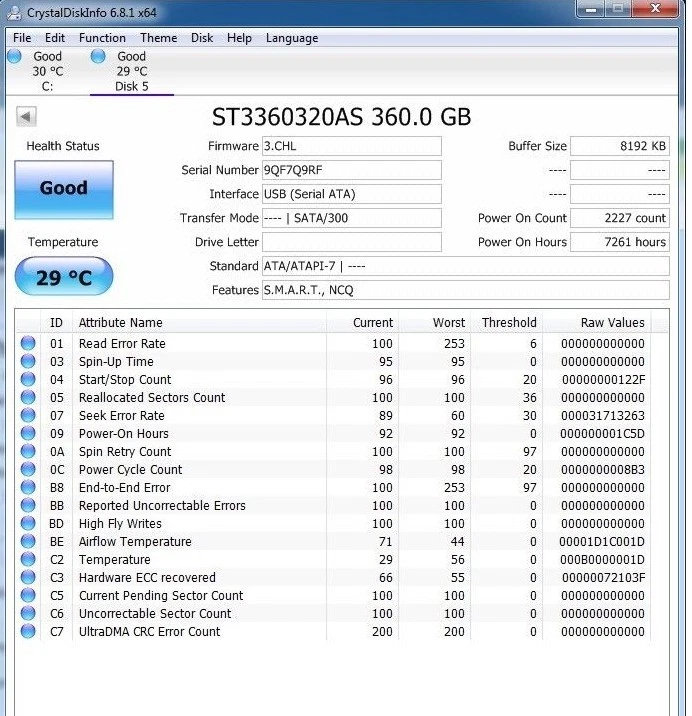 ST3360320AS  p/n: 9BJ13J-622  s/n: 9Qf...  fw:3.CHL  360GB  SATA  site: TK  C2-5 - Image 3 of 3