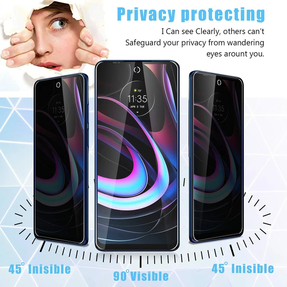For Motorola Edge Plus 5G UW (2022) 9H Tempered Glass Privacy Screen Protector - Image 2 of 4