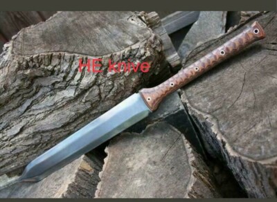 AWESOME 21 long HI-CARBON STEEL HUNTING MACHATE SHORT SWORD WITH SHEATH
