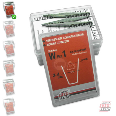 W-FIX 1 Ersatzklingen 3-4 mm Rema Tip Top RUBBER CUT Rillfit Messer W1 5642858
