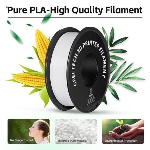 Impresora 3D PLA 1 KG/rollo Geeetech 1,75 mm filamento blanco FDM consumibles PLA EE. UU. - Imagen 3 de 10