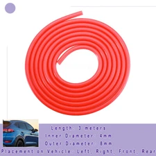 Red Air Silicone Tube Hose Pipe High Temp Vacuum Engine Dress up 3 Meters 4MM