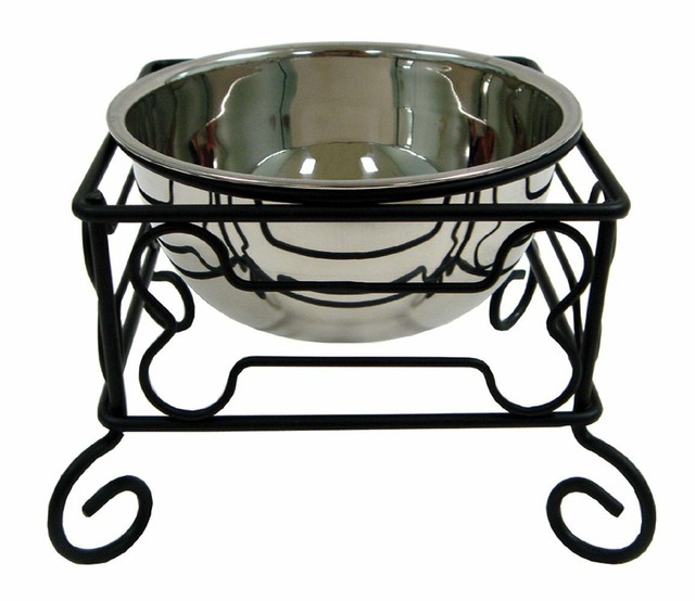 Single Raised Dog Bowls For Large Dogs With Metal Stand Food Water