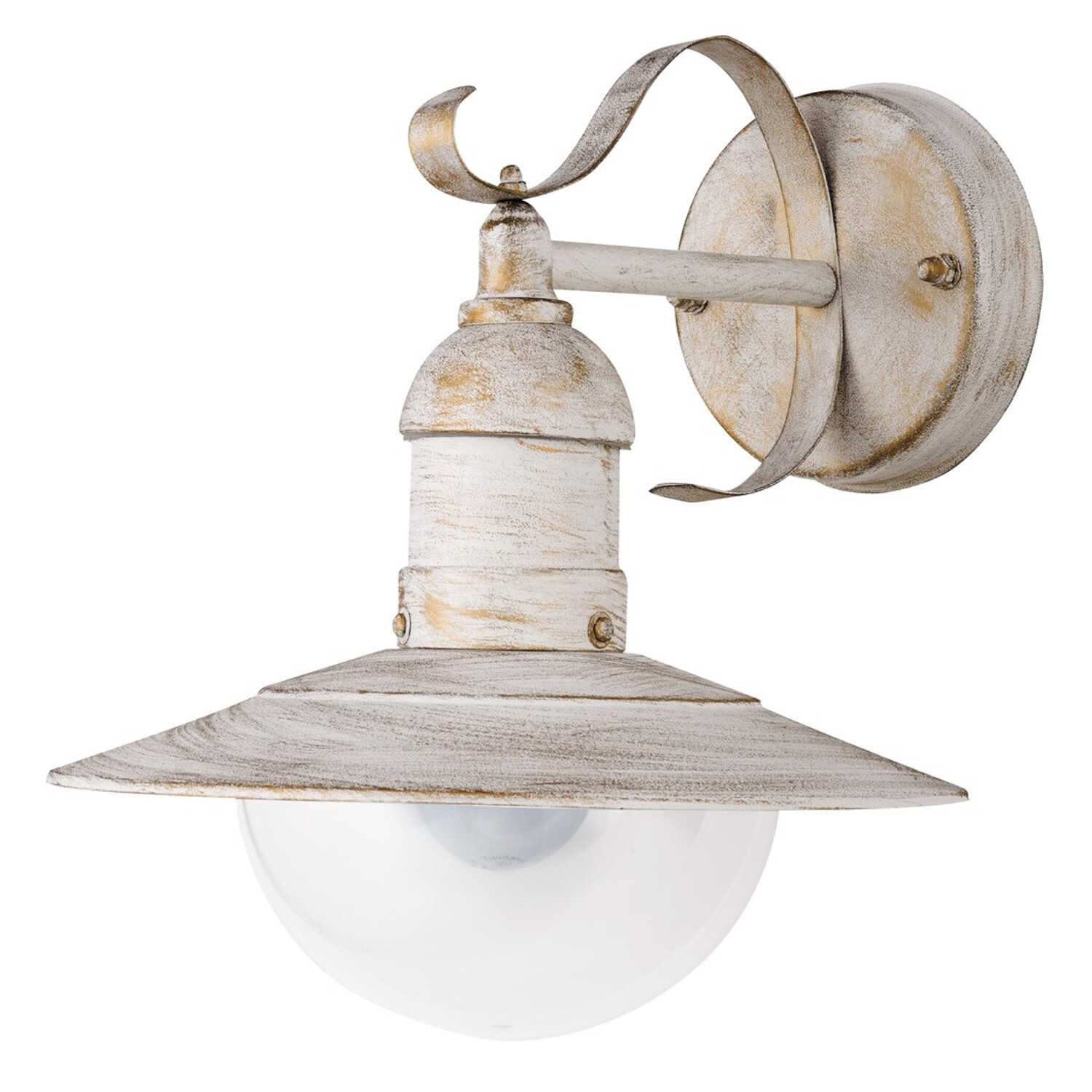 Applique extérieure Oslo blanc antique au design rétro chic en verre