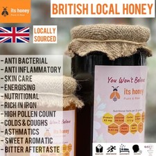 PURE FRESH Local British Raw Honey Wild Flower Direct from the BEE Farm UK