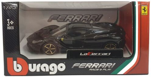 Bburago Ferrari Race & Play Modellauto LaFerrari schwarz 1:43 Spielzeugauto - 第 1/2 張圖片
