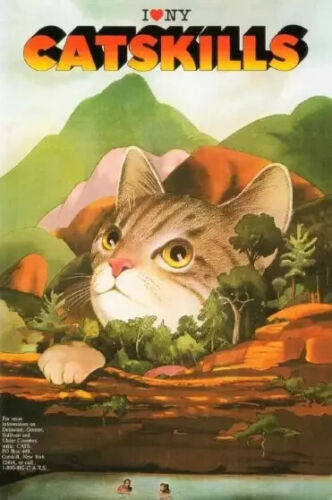 Cat in the Catskills by Milton Glaser I Love New York poster Home Decor