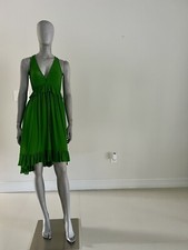 Farm Rio Kelly Green Ruffle Chiffon Dress