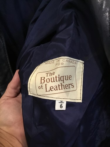 Boutique Of Leathers Womens Jacket Size 5/6 Dark Navy Blue Vintage Soft Supple - Picture 6 of 12