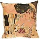 BELGIAN TAPESTRY KLIMT THE KISS CUSHION PILLOW COVER WITH LUREX/GOLD THREAD, 18"