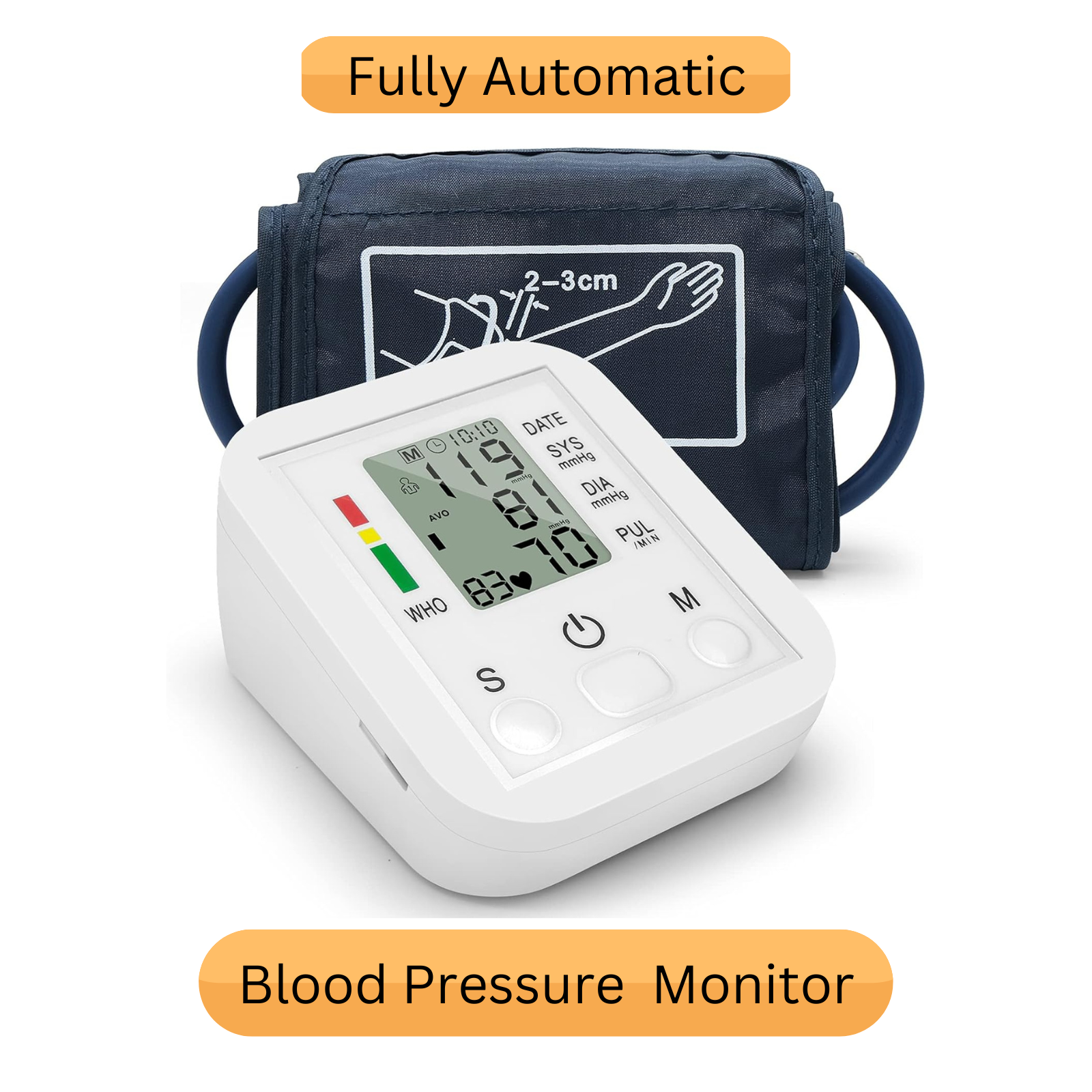 Automatic Digital Blood Pressure Monitor Upper Arm BP Machine Heart
