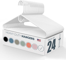 Neaties Heavy-Duty Plastic Clothes Hangers for Adult White 12, 18, 24, 30, 36