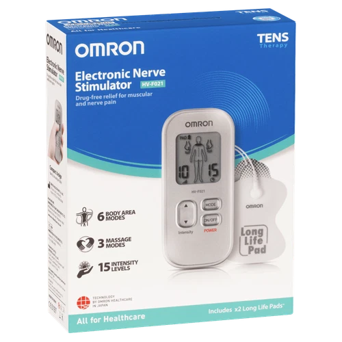 Omron Electronic Nerve Stimulator (HV-F021) TENS Therapy for Muscle Pain Tension - Picture 1 of 4