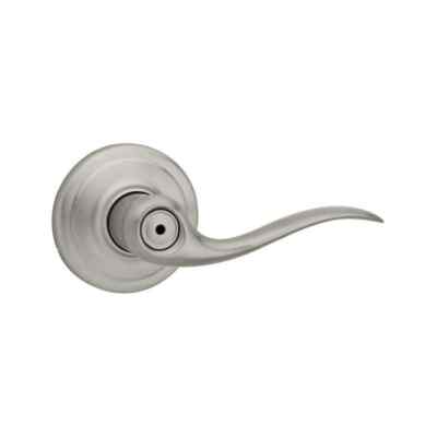 Kwikset Tustin Satin Nickel Bed/Bath Door Handle with Microban Antimicrobial