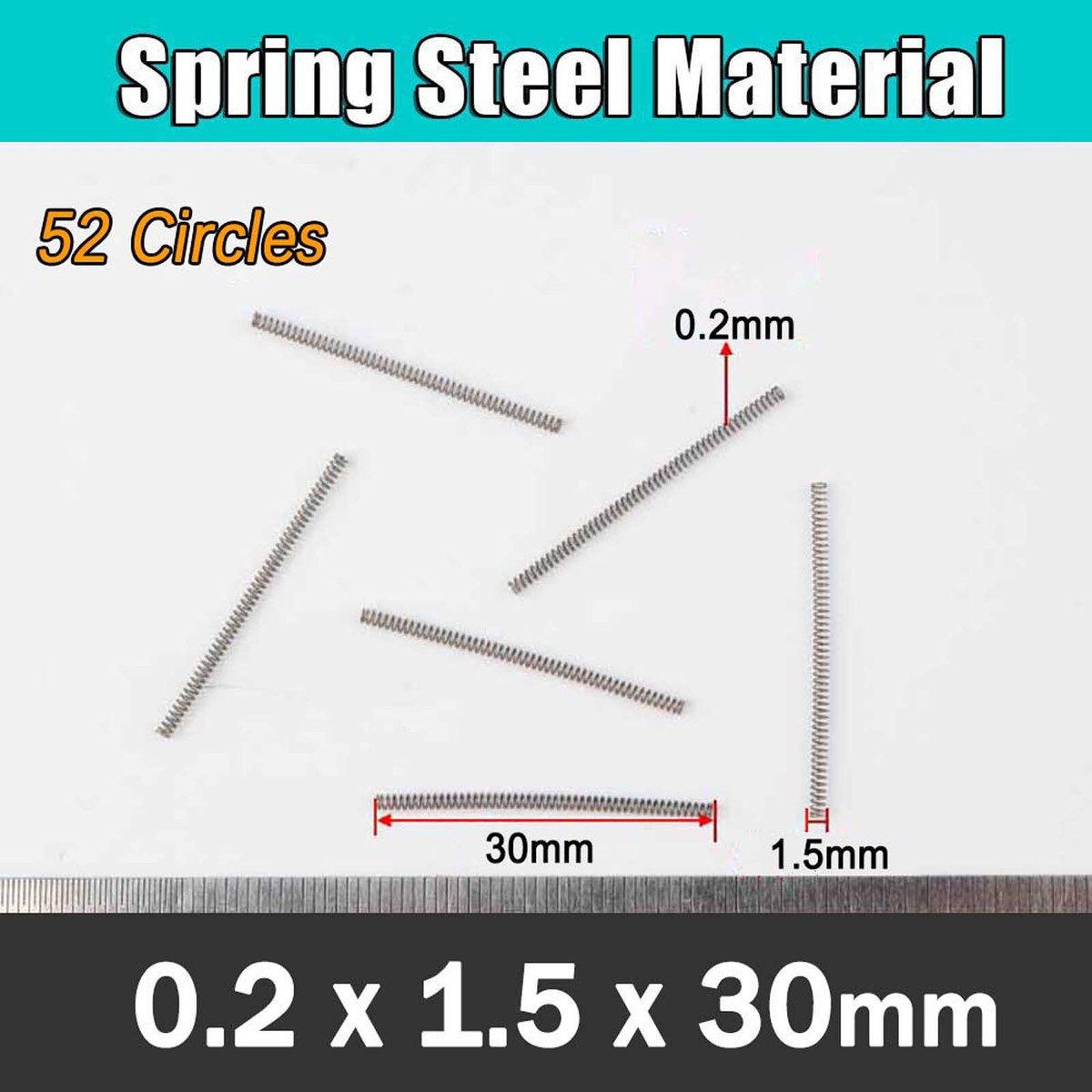 10x Druckfedern 65Mn Federstahl – 0,2 X 1,5 X 5 Mm, Vielseitig Für Industrie, Auto & DIY