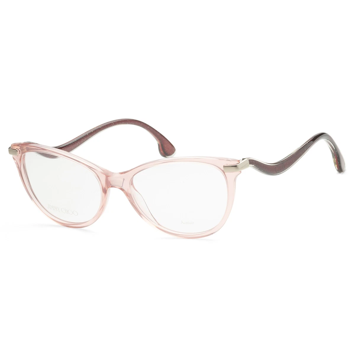 $495 Jimmy Choo Cat Eye Sunglasses Frame Silver + Mauve Lens Pink + Acc NWT 0JC5012__502768__P21__noshad__  main image 4