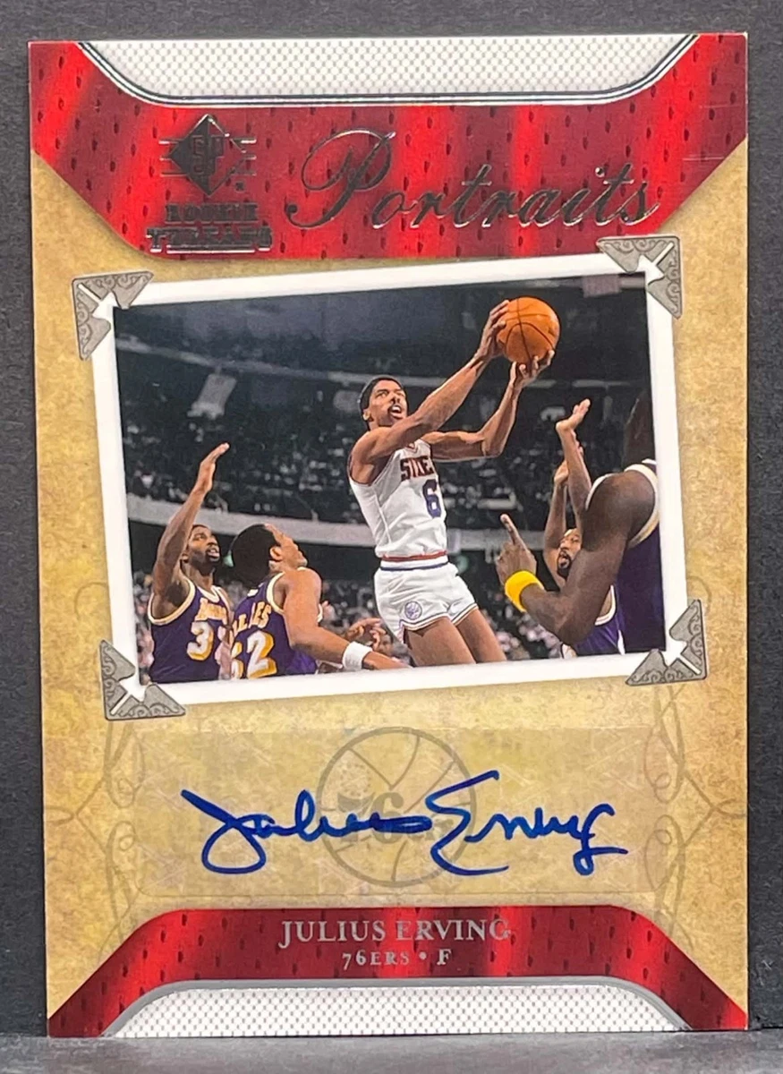 Julius Erving Basketball Autographed Sports Trading Cards