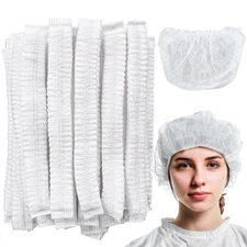 50 Pcs Disposable Bouffant Caps Elastic Hair Nets Head Covers for Women Men