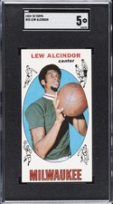 1969-70 TOPPS #25 LEW ALCINDOR ROOKIE RC SGC 5