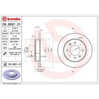 Brembo 2X Bremsscheibe Hinten Ø258 Mm FüR KIA Cerato LD 1.6 2.0 Crdi 1.5