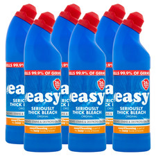 6 x 750ML Easy Thick Bleach Original Coloured Multi Purpose Household Cleaner