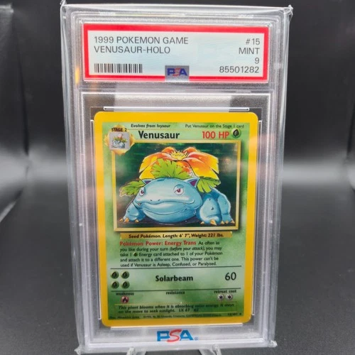 Venusaur Holo Base Set Unlimited #15 - PSA 9