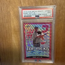 2019 Leaf Metal Draft BOBBY WITT JR. Top Picks RC Auto  Pink Wave #/10 PSA 9