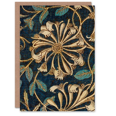 William Morris Art Card Honeysuckle Flower Detail