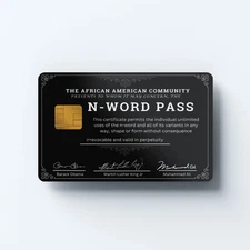 N-Word Pass Custom Vinyl Credit Card Sticker by CC Wraps