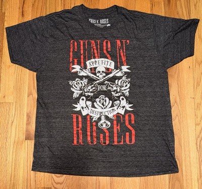 Guns N' Roses Men's Gray Appetite for Destruction Graphic Crew Neck T-Shirt XL