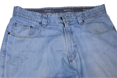 St. Croix Mens Light Wash Wide Leg Denim Jeans Vintage Casual Light Academia