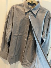 Men  s Brioni Dress Shirt 16/41, French Cuff,Gray Microcheck,100 Cotton, Italy